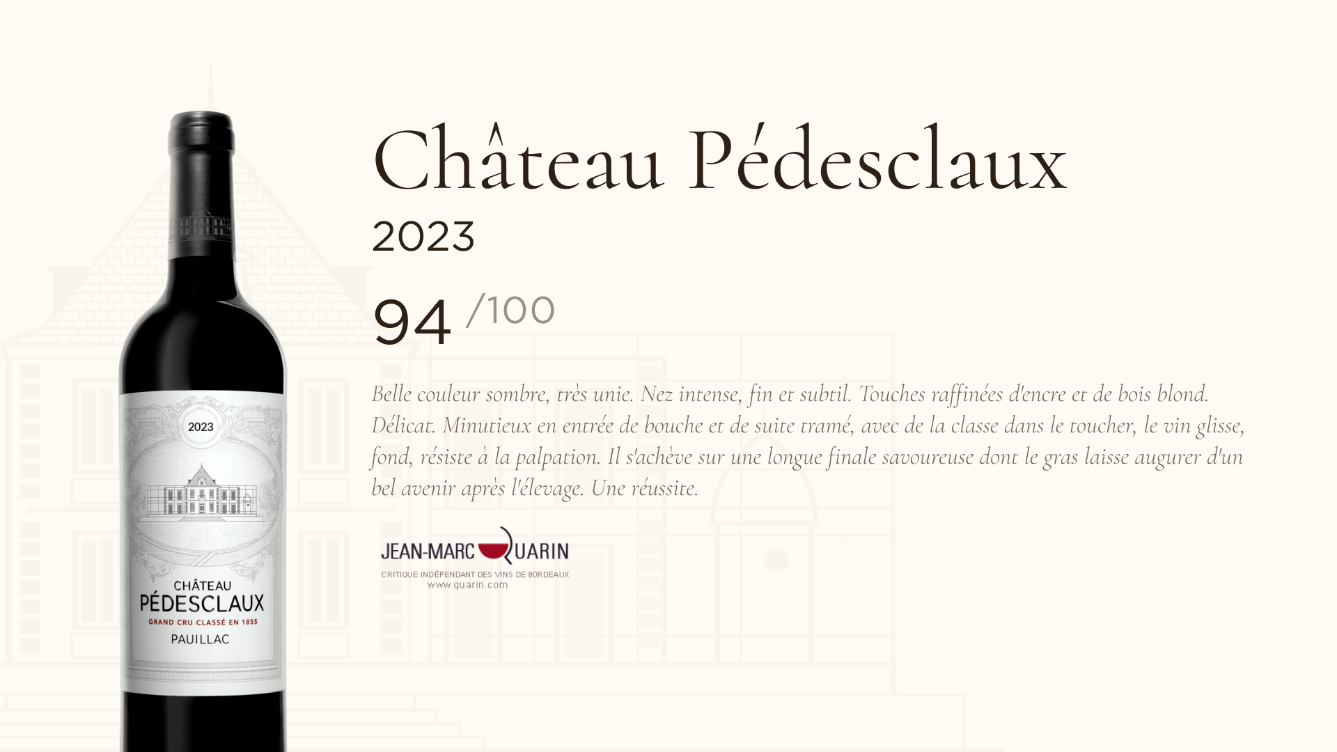 Château Pédesclaux 2023 est désormais disponible - Chateau Pedesclaux